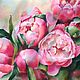 Painting for interior Pink peonies (flowers green pink), Pictures, Yuzhno-Uralsk,  Фото №1