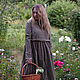 Заказать Платье бохо из хлопка stone washed в клетку MUHA-441a. MUHA (vintagechic). Ярмарка Мастеров. . Платья Фото №3