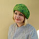  beret made of Emerald felted wool. Berets. Olgaorel57. My Livemaster. Фото №6