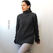 Одежда handmade. Livemaster - original item Sweaters: women`s knitted grey Steel sweater. Handmade.