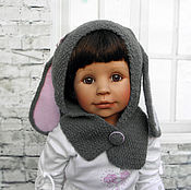 Аксессуары handmade. Livemaster - original item Baby girl bunny hat Grey rabbit hat ears. Handmade.