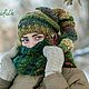 Комплект шапка и шарф-снуд "Таинственный лес. Листва". Комплекты головных уборов. Дарья Евтушенко (DaraFolk). Ярмарка Мастеров.  Фото №4