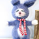 Soft toys:Rabbit Golubchik Crocheted toy. Stuffed Toys. The most beautiful toys. My Livemaster. Фото №6