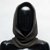 Аксессуары handmade. Livemaster - original item Hoods: Merino khaki hood. Handmade.