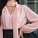 Шелковая блузка роза, нарядная розовая блузка из шелка, Блузки, Москва,  Фото №1
