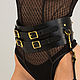 Wide leather belt 'Submission', garter belt. Bandage belt. goldbergatelier. My Livemaster. Фото №4