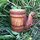 Unusual beer mug wooden 'Capercaillie' hand-carved, Mugs and cups, Ryazan,  Фото №1
