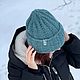 Шапка вязаная ЛОРЕЙН морская волна шапка женская  бини крупная вязка. Шапки. Вязаный кэжуал  UNIC Ирина. Интернет-магазин Ярмарка Мастеров.  Фото №2