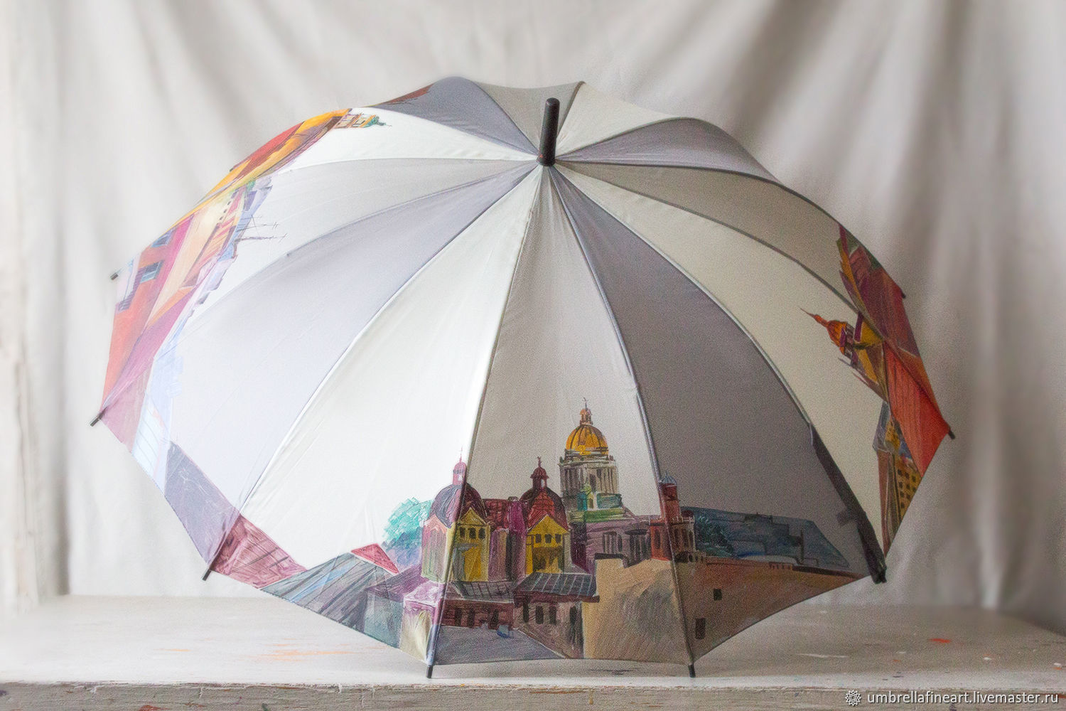Зонтик спб. Зонт расписной. Роспись зонта. Креативный зонт. Разрисованные зонтики.