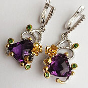Украшения handmade. Livemaster - original item Violet earrings with amethysts. Handmade.