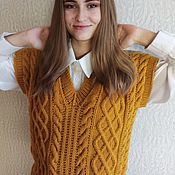 Джемпер женский вязаный (пуловер) бирюза Утро в лесу