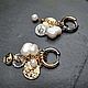 Pendientes Transformers bicolor con perlas. Congo earrings. Jewelry by Burdo. Интернет-магазин Ярмарка Мастеров.  Фото №2
