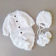 Комбинезон детский, шапочка и пинетки. Комбинезоны детские. MELISSA for baby. Интернет-магазин Ярмарка Мастеров.  Фото №2