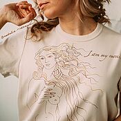 Одежда handmade. Livemaster - original item T-shirt painting Drawings on T-shirts Venus Botticelli. Handmade.
