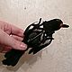 Брошь  валяная объёмная СОРОКА. Авторская брошь из шерсти. Брошь-булавка. Podarki MOV. Ярмарка Мастеров.  Фото №6