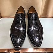 Обувь ручной работы handmade. Livemaster - original item Men`s classic shoes, crocodile leather, in black. Handmade.