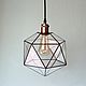 Stained glass ceiling lamp Tiffany. The icosahedron. retro. Loft. Loft, Ceiling and pendant lights, St. Petersburg,  Фото №1