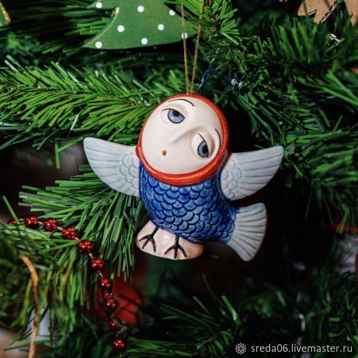 Sirin Toy for the Christmas tree Heroes of fairy tales, Christmas decorations, Sergiev Posad,  Фото №1