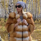 Одежда handmade. Livemaster - original item The fur coat of the Siberian red Fox. 3/4 sleeve. Cross.. Handmade.