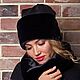 Заказать Шапка экомех "Black". KUDESNITSA Designer Accessories. Ярмарка Мастеров. . Шапки Фото №3