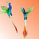 Interior hanging decoration stained glass bird Peacock Kibir. Pendants for pots. In Glass. Online shopping on My Livemaster.  Фото №2