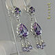 Earrings 'Lavender - Queen' 925 sterling silver, cubic zirconia. VIDEO. Earrings. MaksimJewelryStudio. Интернет-магазин Ярмарка Мастеров.  Фото №2