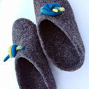 Обувь ручной работы handmade. Livemaster - original item Gray felted brutal Slippers. Handmade.