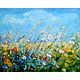 Painting Meadow flowers daisies forget-me-nots oil palette knife, Pictures, Ekaterinburg,  Фото №1