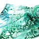 Scarf silk 'Splashes of color - emerald', Scarves, Slavsk,  Фото №1
