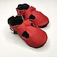 Leather Baby Shoes, Red Sandals Soft Sole, Baby Moccasins, Ebooba, Footwear for childrens, Kharkiv,  Фото №1