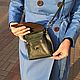  Women's leather Handbag green Green S76p-631. Crossbody bag. Natalia Kalinovskaya. My Livemaster. Фото №4
