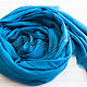 Bright turquoise plain stole made of Italian Batiste. Wraps. Platkoffcom. Online shopping on My Livemaster.  Фото №2