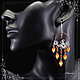 Pendientes de la 'flor de Fuego' con koshachim ojo y la cornalina. Earrings. Author studio Kamelya - Polina. Ярмарка Мастеров.  Фото №4