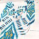 Заказать Гердан "Сияние Алатыря" голубой с золотом. La-Biser. Ярмарка Мастеров. . Герданы Фото №3