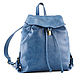 Women's leather backpack 'Paulina' (blue), Backpacks, St. Petersburg,  Фото №1