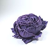 Украшения handmade. Livemaster - original item Dance of Roses Purple Flower Brooch made of genuine leather. Handmade.