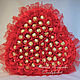 Алое сердце из конфет с Raffaello или Ferrero rosher  " Только ты". Кулинарные сувениры. Lovebuket. Ярмарка Мастеров.  Фото №6