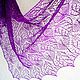 Вязаная ажурная шаль из мериносовой шерсти пурпурного цвета. Шали. Fast Melodic Shawls. Интернет-магазин Ярмарка Мастеров.  Фото №2