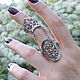 Gyumri ring with blackening and zircons made of 925 sterling silver GA0013, All finger ring, Yerevan,  Фото №1