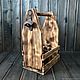 Beer box out of wood for 6 bottles with bottle opener and firing. Crates. Color Wood. My Livemaster. Фото №4
