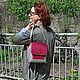 Order  Women's Leather Grey Fuchsia Verdi Backpack Bag. Natalia Kalinovskaya. Livemaster. . Backpacks Фото №3