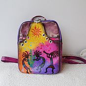 Сумки и аксессуары handmade. Livemaster - original item Author`s leather backpack with Kokopelli painting.. Handmade.