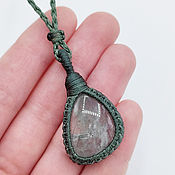 Украшения handmade. Livemaster - original item Quartz pendant with actinolite green natural stone pendant. Handmade.