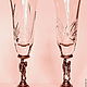 Хрустальные бокалы для шампанского, свадебный вариант.