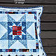 Подушка декоративная, стёганная "Синяя звезда". Подушки. LA-Design (patchwork). Ярмарка Мастеров.  Фото №5