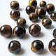 Tiger eye 6 mm, smooth ball, natural stone beads, Beads1, Ekaterinburg,  Фото №1