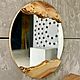 Round mirror with a frame made of elm slabs (D - 650 mm.). Mirror. Mebel na zakaz U.LOFT. Online shopping on My Livemaster.  Фото №2