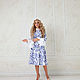 dresses: Elegant dress Gzhel. Dresses. Дизайнерские платья Valensia Atelier. Online shopping on My Livemaster.  Фото №2