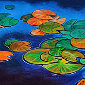 Картины и панно handmade. Livemaster - original item Pictures: Water lilies, interior painting. Handmade.