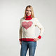 Вязаный свитер "Сердце". \r\nДизайнер вязаной одежды: Анна Самарина\r\nФотограф: Андрей Ярцев\r\nВизажист: Яна Кулик